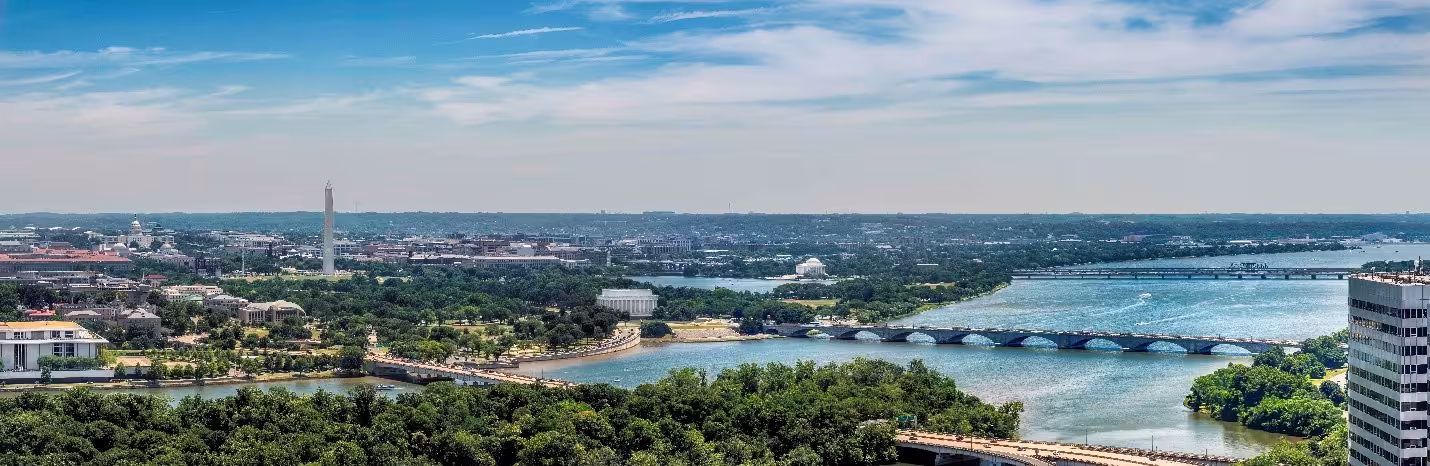 Panoramic view from Strategic's office of Washington DC