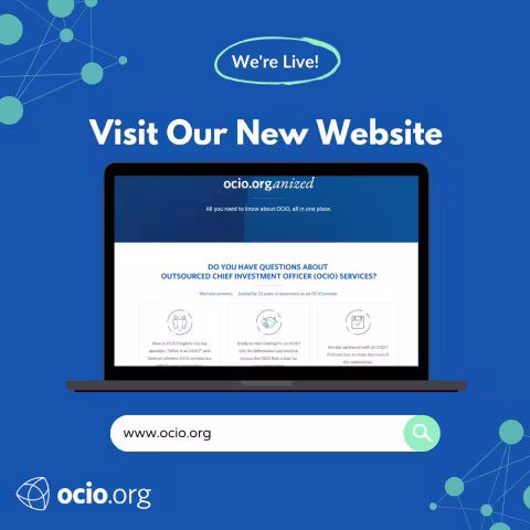 Screenshot of ocio.org with the text, "Visit our new website"